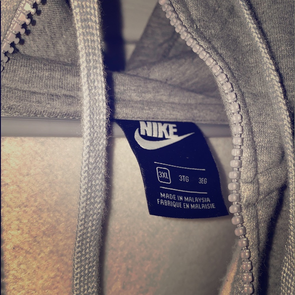 Grey Nike Mens Zip Up Sweater